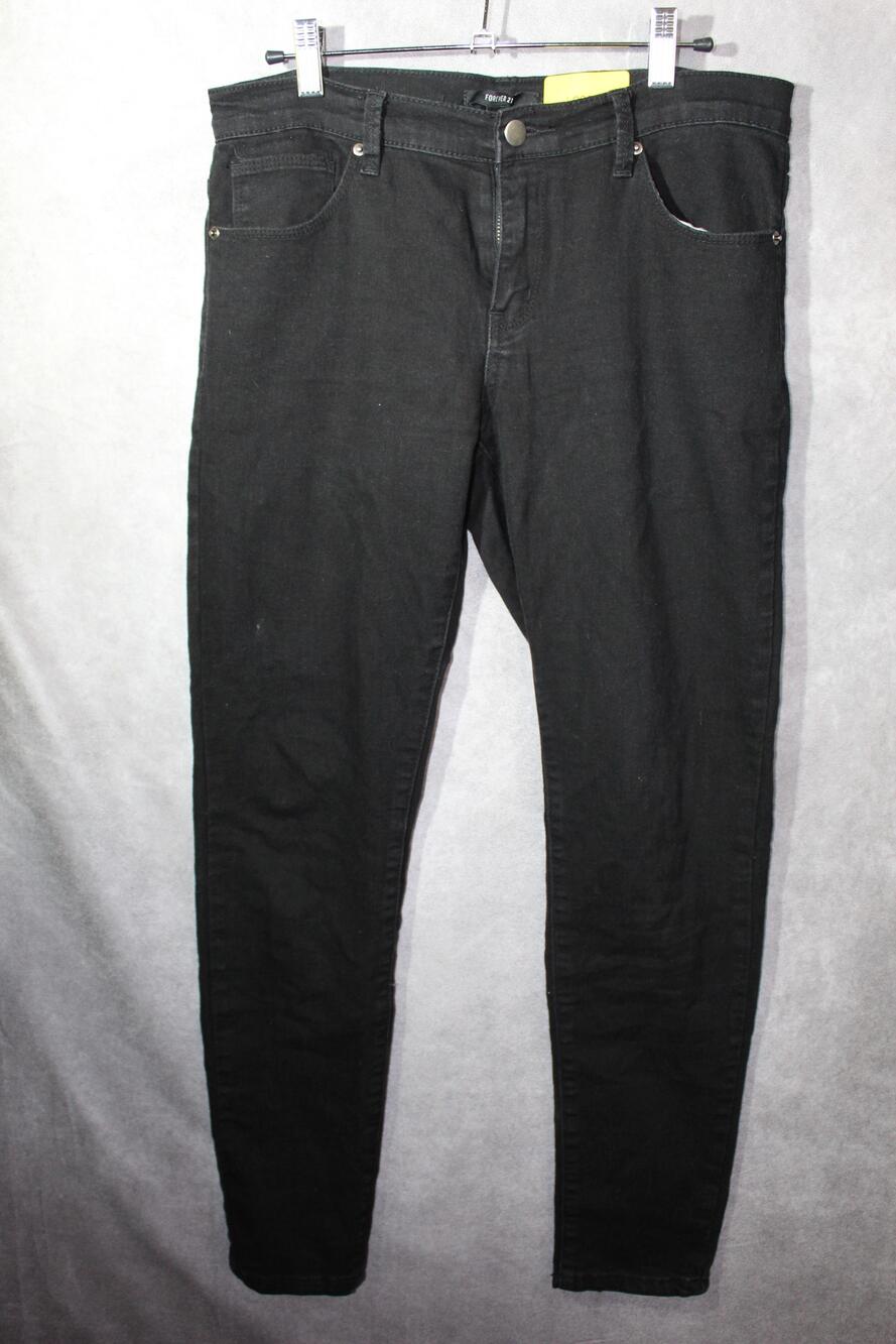 FOREVER 21 Jeans Womens 29 Black Skinny Extra-Slim Mid Rise Stretch Denim